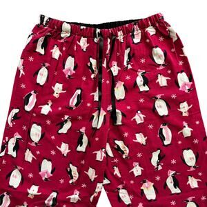 DELICATES Winter Penguins Flannel Pajama Pants Holiday Christmas SZ XS